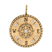 HEATHER B. MOORE 1Gold Raised Compass Round Charm